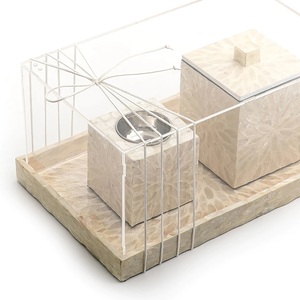 High Quality New Designed <b>Mother</b> of Pearl <b>Box</b> Tray Set With Acrylic Cover Made in Vietnam - Product Image 6