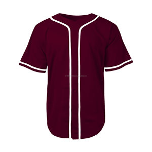 Premium 100% Polyester <b>Men's</b> 180g Baseball Jersey Button Down T <b>Shirt</b> Hip Hop Sports Uniform - Product Image 5