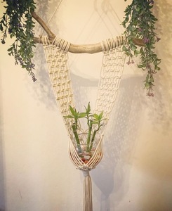 Boho Chic porte-plante en macramé fait à la main corde de coton suspendu intérieur et extérieur écologique décoration de la maison - Product Image 1