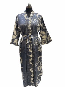 Kimono de seda cómodo para mujer, ropa de dormir Floral de estilo Hippie bohemio, ropa de dormir de dama de honor de verano, estampado Floral bohemio - Product Image 3