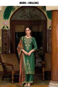 ผ้าแจ็คการ์ดแท้วิสคอสที่สวยงามพร้อมกางเกง Kurti ทำมือและผลิตจากทั่วโลกขายส่งจากอินเดีย - Product Image 3