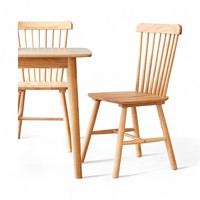 Ensemble de salle à manger au design moderne, 4 chaises, table en bois massif écologique et durable pour salon et usage scolaire