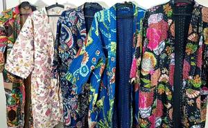 Kimono de baño de algodón Kantha Stitch hecho a mano para mujer, venta al por mayor, estilo indio de verano y primavera para mujer - Product Image 2