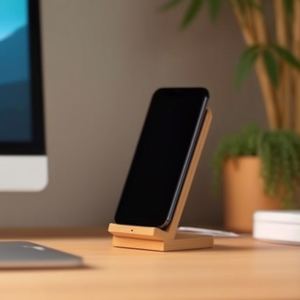 Organizer da Scrivania Personalizzato in Bambù con Supporto per Torcia Wireless - Product Image 3