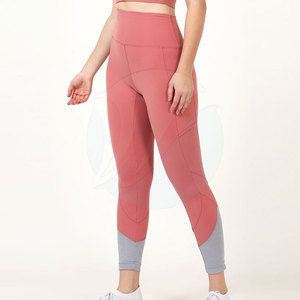 เลกกิ้งเล่นโยคะของผู้หญิงเลกกิ้งเอวยางยืดสีพื้นระบายอากาศ - Product Image 2