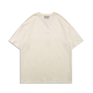 Camiseta de manga corta de algodón con cuello redondo de 200gms para hombre, camisetas informales holgadas simples de Color sólido, gran oferta, diseño en blanco - Product Image 4