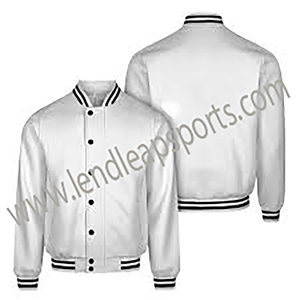 High Quality Customized Stand Collar Front Logo Men's Letterman Jacket-Woolen Fabric Quick Dry Eco-Friendly - Product Image 1