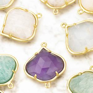 925 argent oignon cristal Quartz pierres précieuses broche ensemble connecteur breloques - Product Image 3