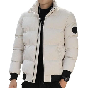 Abrigo de bombardero acolchado con cremallera completa chaqueta acolchada con capucha invierno a prueba de viento aislado logotipo personalizable prendas de vestir de lona para hombres - Product Image 1