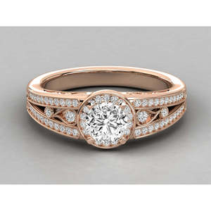 Bague solitaire en or 9 carats avec diamant pour femmes, élégante bague de fiançailles avec diamant - Product Image 5