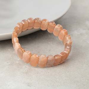 Bracciale in Pietra Naturale di Sunstone a Taglio Largo - Product Image 4