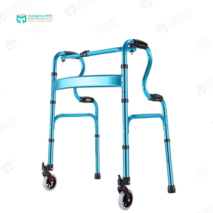 MDK YC8216 Déambulateur pliant avec roues, cadre d'aide à la <span class=keywords><strong>marche</strong></span>, hauteur réglable, certifié CE, léger, facile à utiliser pour - Product Image 1