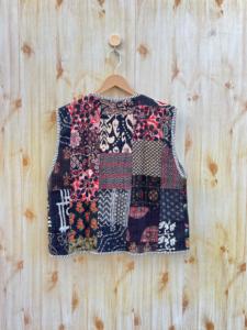 เสื้อโค้ทกระดุมสองแถวสำหรับผู้หญิงสไตล์โบฮีเมียนผ้าฝ้าย100% ทำด้วยมือเสื้อกั๊กถักลายฮิปปี้แนววินเทจ - Product Image 4