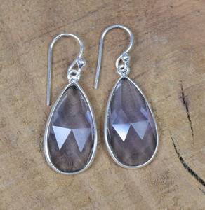 Pendientes de Plata de Ley con Cuarzo Iolita, Piedra de Nacimiento de Diciembre, Gema Natural, Joyería Hecha a Mano, Regalo - Product Image 3