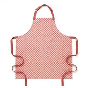 Purple Checkered Bib <b>Apron</b> with Pockets Machine Washable 100%Cotton/Canvas Simple Eco-Friendly Style for <b>Cooking</b> Daily Use - Product Image 4