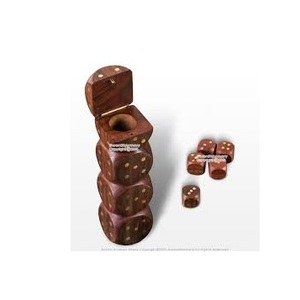 Diseño Uniqe Caja de dados de madera hecha a mano Patrón de cubo elegante Estilo único - Product Image 1