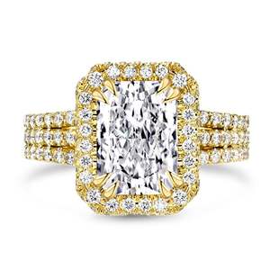 Jeulia Captivating Brilliance <b>Emerald</b> Cut Halo Engagement <b>Ring</b> Rhodium Plated Sterling <b>Silver</b> - Product Image 1