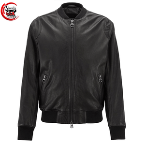 Nueva chaqueta de cuero personalizada para hombre, tela de lona de estilo callejero con cuello levantado, precio razonable para invierno - Product Image 1