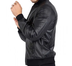 Chaqueta de bombardero de cuero personalizada de alta calidad invierno impermeable deporte bordado impresión Digital Casual cremallera algodón ODM/OEM - Product Image 4