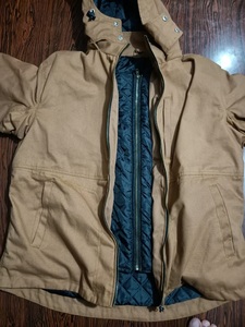 Vente en gros Veste en toile matelassée pour hommes Veste à capuche doublée Sherpa en toile de canard avec double fermeture éclair Style délavé - Product Image 3