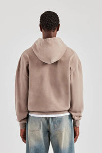 OEM/ODM Sudaderas con cremallera de ajuste holgado hechas a medida para hombres Logotipo impreso personalizado Ropa de invierno Sudadera con capucha para hombres con cremallera de peso pesado - Product Image 5