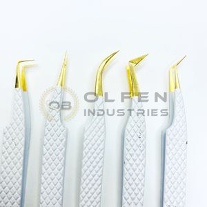 Juego de Pinzas para Extensión de Pestañas de Acero Inoxidable, Herramientas Elegantes de Alta Calidad, Mango Cómodo, Diseño Personalizable - Product Image 5