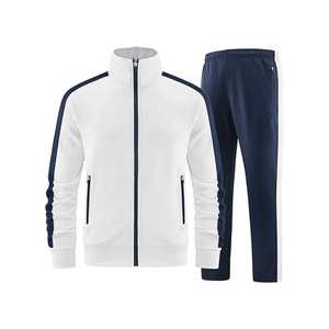 Chándales deportivos Unisex en blanco con logotipo personalizado, ropa de entrenamiento para correr, conjunto de dos piezas, poliéster/algodón, resistente al agua - Product Image 5