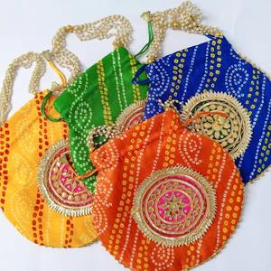 Gota ถุง potli, ถุงอินเดีย, ถุงของขวัญตกแต่ง, ถุงขึ้นบ้านใหม่, ของขวัญคืน, ของขวัญแต่งงาน, ของขวัญ nikha, กระเป๋าถือ - Product Image 1