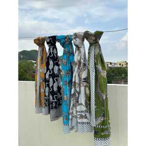 Hand Drawn Printed 100% Cotton Sleeveless Sarong Floral Beach <b>Cover</b>-<b>Up</b> <b>Swimsuit</b> 1 Piece - Product Image 2