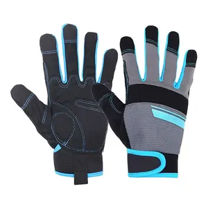 High Quality Mechanics TPR Gloves Made of Synthetic Leather with Silicone Printing Anti-Vibration Anti-Abrasion Breathable Glove