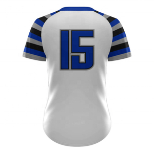 Maillot de baseball en sergé à deux boutons personnalisable, uniforme unisexe respirant pour adulte avec col en V - Product Image 2