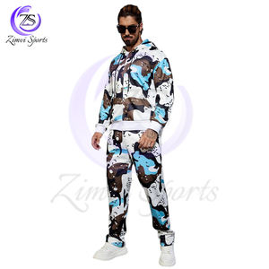 Nueva moda, producto de alta demanda, ropa de calle, estampado de camuflaje personalizado, Sudadera con capucha y bolsillos, conjunto de pantalones de chándal para hombres - Product Image 6