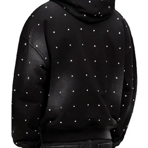 Sweat à capuche personnalisé de haute qualité avec strass, respirant, 100% coton, sweat à capuche avec strass pour homme - Product Image 5