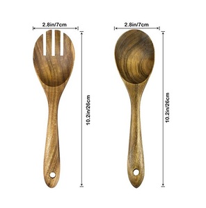 Service à salade en bois, cuillère fourchette couteau dîner ensemble de couverts vente en gros en bois de haute qualité dernier produit de haute qualité - Product Image 2