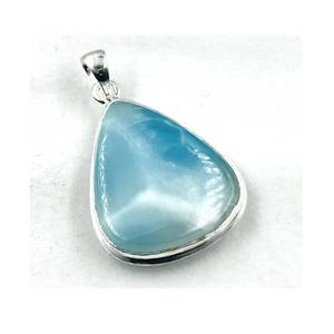 Venta al por mayor de colgantes de plata que marcan tendencia para niños con amuletos hinduistas únicos Larimar piedra preciosa diamante diseño clásico - Product Image 1