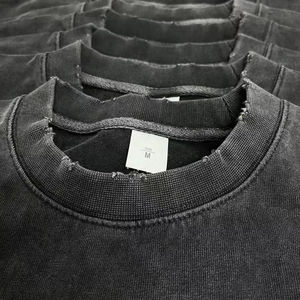 2025 <b>Blank</b> 100% Cotton T Shirts Heavy <b>Weight</b> Distressed T-shirt Oversized Acid Wash T Shirt for Men - Product Image 4