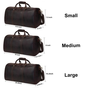 OEM-Bolsa de equipaje de piel de grano rico hecha a mano, para viaje - Product Image 4