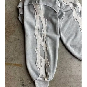 Pull à capuche surdimensionné personnalisé lourd 100% coton pour hommes en relief imprimé en 3D French Terry Boxy Crop Hoodie - Product Image 4