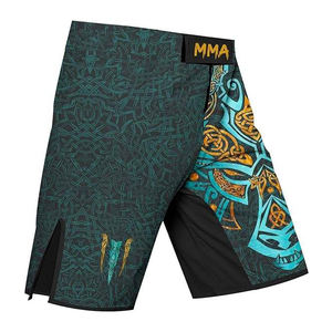 Pantalones cortos de combate MMA personalizados OEM para hombre de alta calidad recién llegados pantalones cortos de entrenamiento de boxeo con estampado de sublimación para adultos jóvenes logotipo frontal - Product Image 2