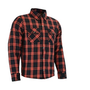 Chemise de moto en flanelle de Kevlar de haute qualité pour hommes, motif à carreaux décontracté, manches longues pour la conduite régulière, fabricant en gros - Product Image 1