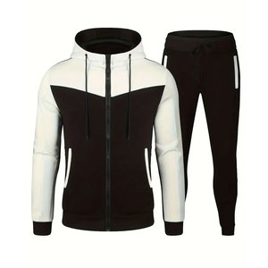 Haute qualité Tech polaire jambe droite pantalons de survêtement fermeture éclair complète survêtements pour hommes pantalons de survêtement et sweat à capuche ensemble survêtements respirant - Product Image 3