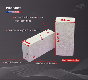 Mullit-Isolierziegel der Güteklasse 23 26 30, leicht, schneidbar, hohe Temperaturbeständigkeit, 230 x 114 x 65 mm Größe, Feuerfeste Ziegel für - Product Image 2