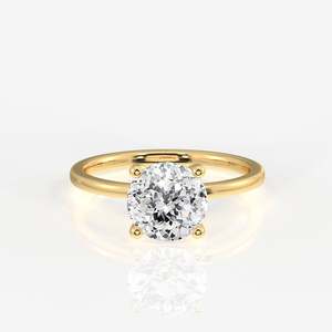 Anillo de Compromiso Petite Solitaire con Diamante Cultivado en Laboratorio de Corte Portugués en Oro de 9k - Product Image 1