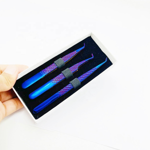 แหนบต่อขนตาปลอมสแตนเลส45องศา90องศาใหม่ที่จับติดเพชร - Product Image 5