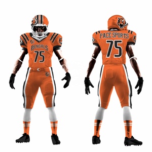 Uniformes de football américain en matière spandex à prix d'usine - Sur mesure, grande taille, respirant, séchage rapide, vêtements de sport - Product Image 1