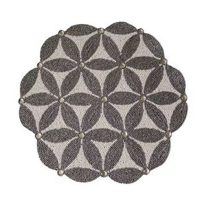 Mantel Individual de mesa con cuentas de lujo, hecho a mano, respetuoso con el medio ambiente, manteles individuales de concha de nácar, hermoso mantel Individual con cuentas - Product Image 3