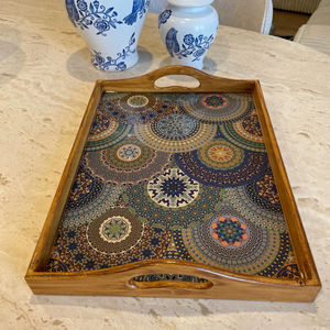 Bandeja de Servicio de Diseño con Recubrimiento de Esmalte de Madera MDF, Bandeja de Mesa de Alta Calidad para Hoteles y Restaurantes - Product Image 1