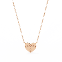 Collier coeur en or rose 14 carats pavé de 0,21 ct pendentif en diamant naturel élégant bijoux fins pour femmes