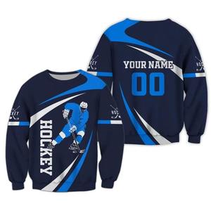Ensemble d'uniformes de hockey rouge et noir, maillot et short personnalisés sublimés, design à rayures, col en V, manches longues, nom et numéro du joueur, athlétique - Product Image 1