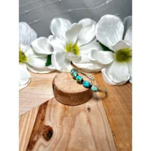 Navajo Handmade Cultural Collectible Sonoran Mountain Turquoise & Sterling Silver Cuff Bracelet - Product Image 3
